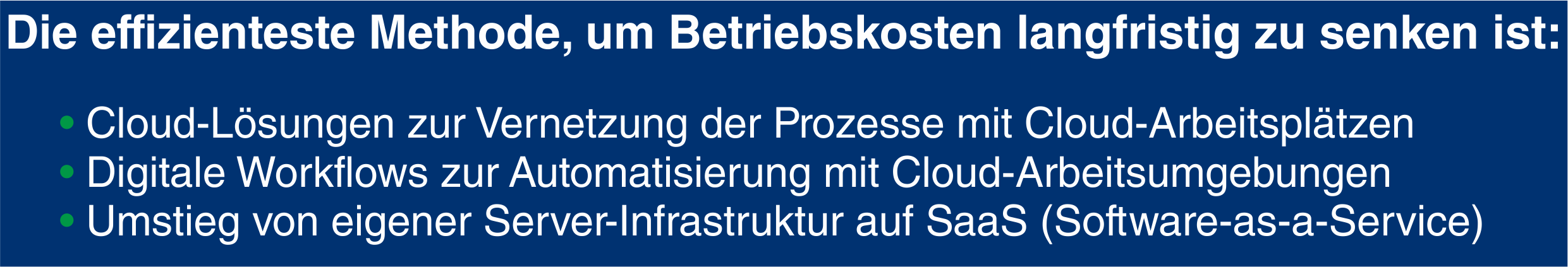 Kosten senken Cloud Arbeitspl�tze